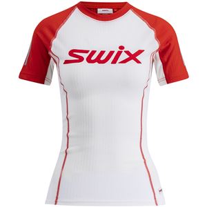 Swix Roadline RaceX dámské funkční triko krátký rukáv bright white/fiery red L