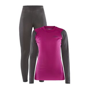 Craft Core Warm Baselayer W set, růžová/šedá, vel.: L